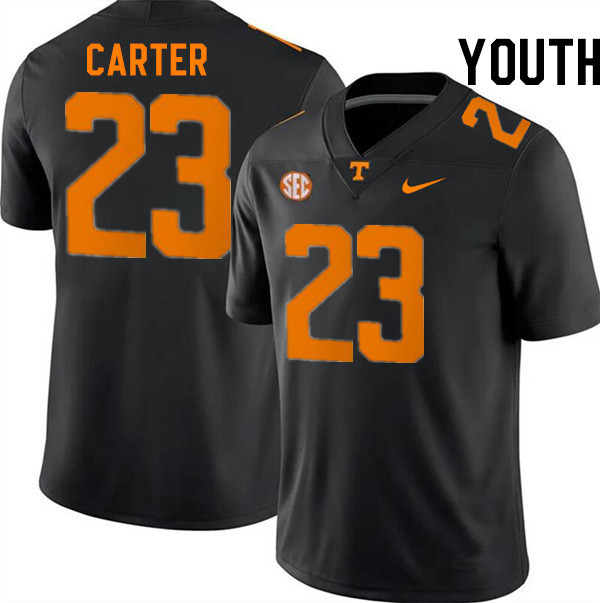 Youth #23 Boo Carter Tennessee Volunteers College Football Jerseys Stitched-Black